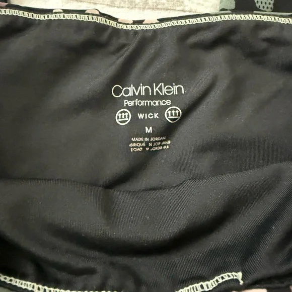 💪🏻 Calvin Klein Animal Print Black/Mauve/Green Leggings Medium - Picture 4 of 4